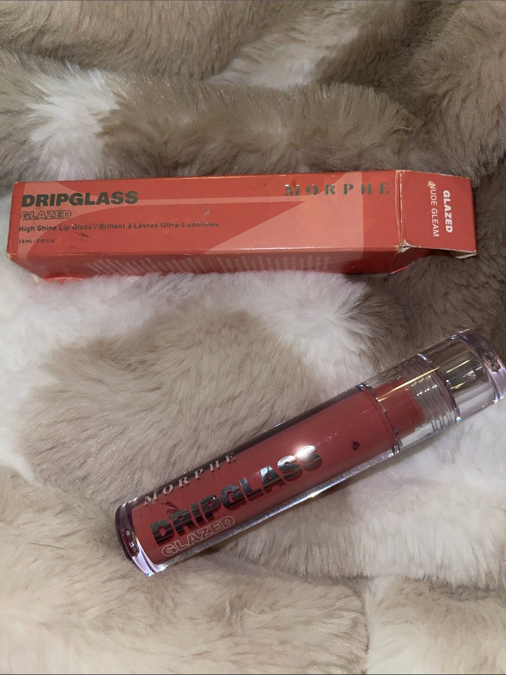 Morphe Dripglass Glazed Lip Gloss — Nude Gleam (Warm Mauve Nude)
